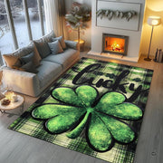 Cozy modern living room arrangement styling the lucky shamrock tartan rug - thumbnail image 5 of 8