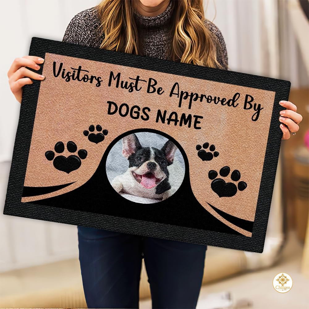 Personalized Dog Welcome Mat with Custom Pet Photo