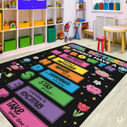 Custom Welcome Mat with Notebook Design and Teacher Name