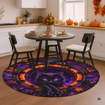 Custom Halloween 3D Optical Illusion Round Rug Skeleton Horror Area Rug (1, #14)