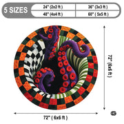 Custom Halloween 3D Effect Optical Illusion Spooky Round Rug (D4)