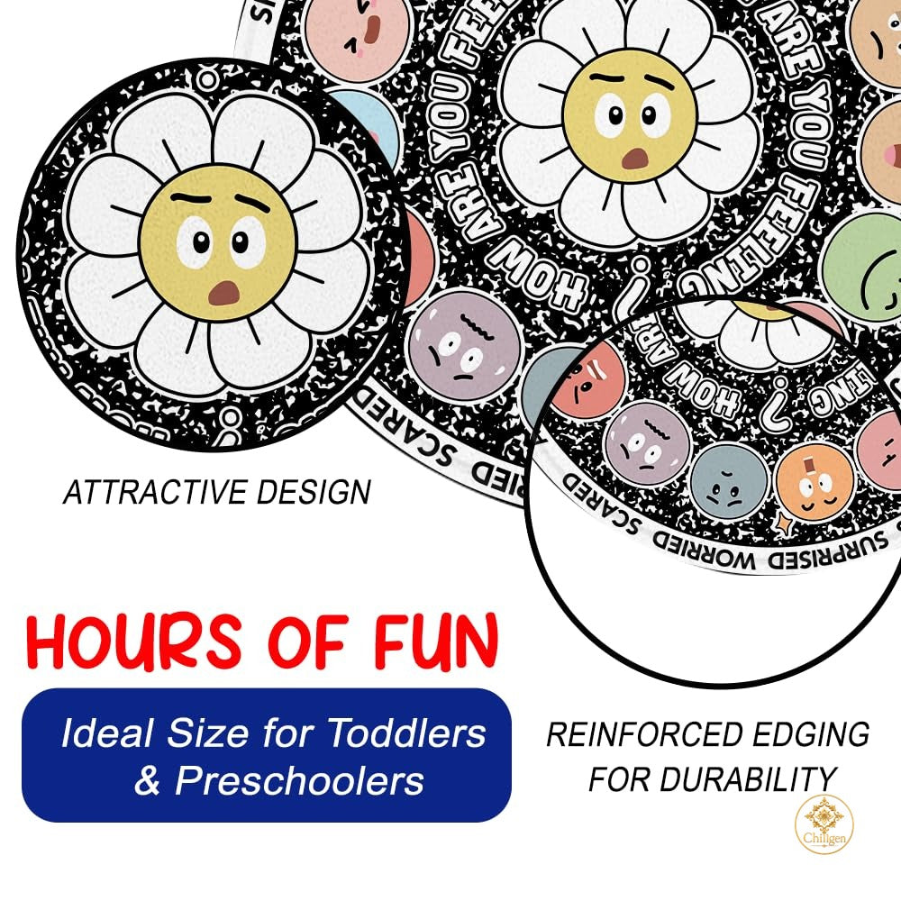 Custom Feelings Wheel Round Doormat for Classroom and Office