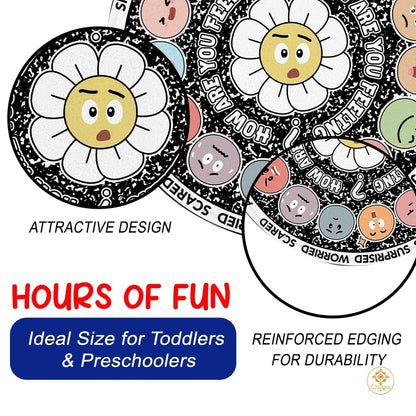 Custom Feelings Wheel Round Doormat for Classroom and Office