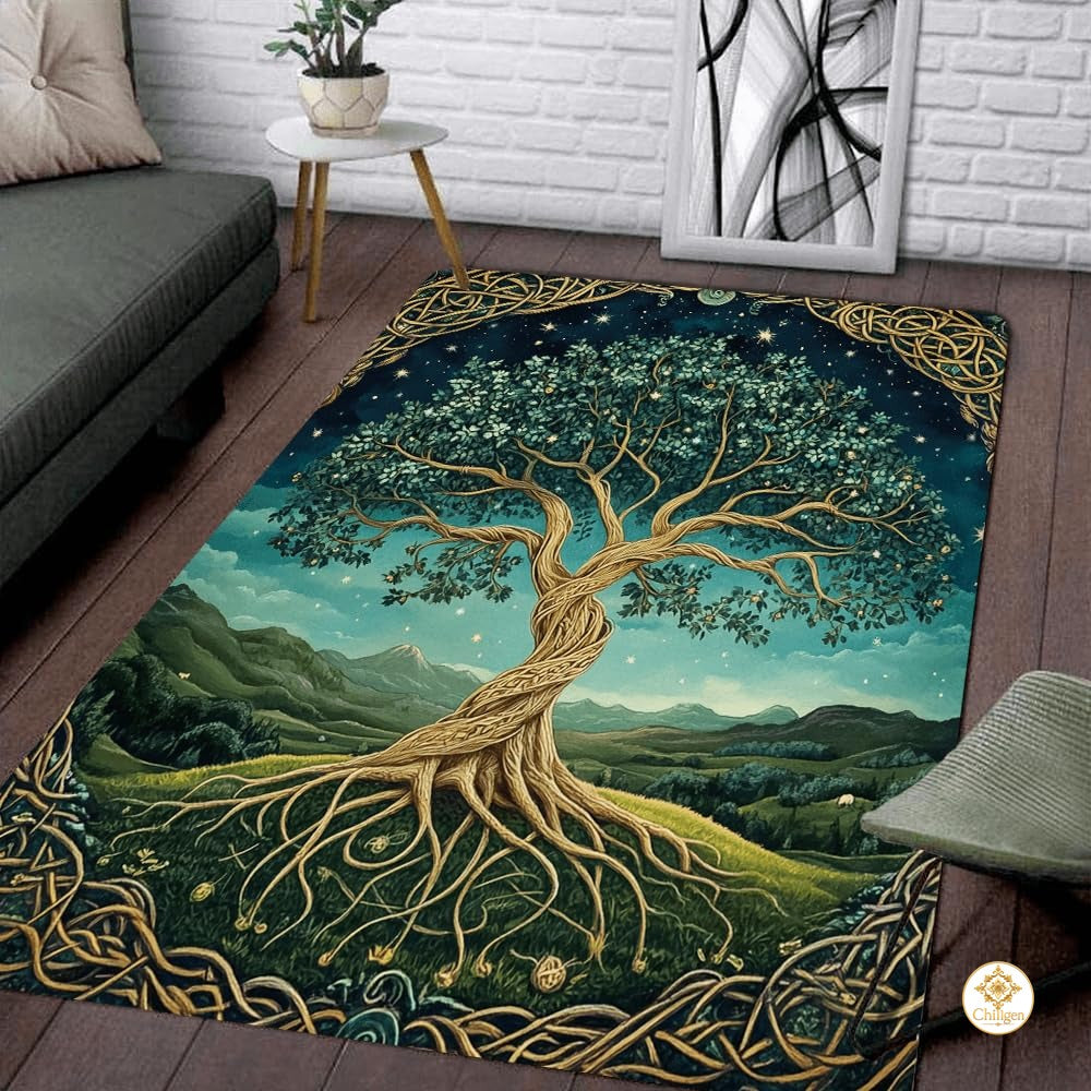 Custom Tree of Life Welcome Mat with Non Slip Backing
