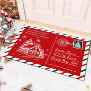 Personalized Christmas Doormat with Custom Family Name