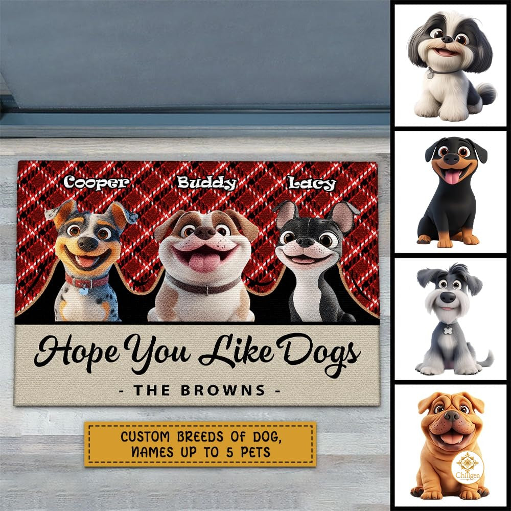 Personalized Dog Welcome Mat with Custom Pet Name