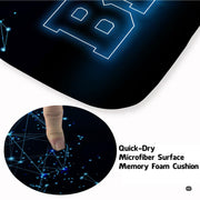 Close up texture detail of basketball area rug soft pile surface and hemmed edges. - thumbnail image 3 of 7