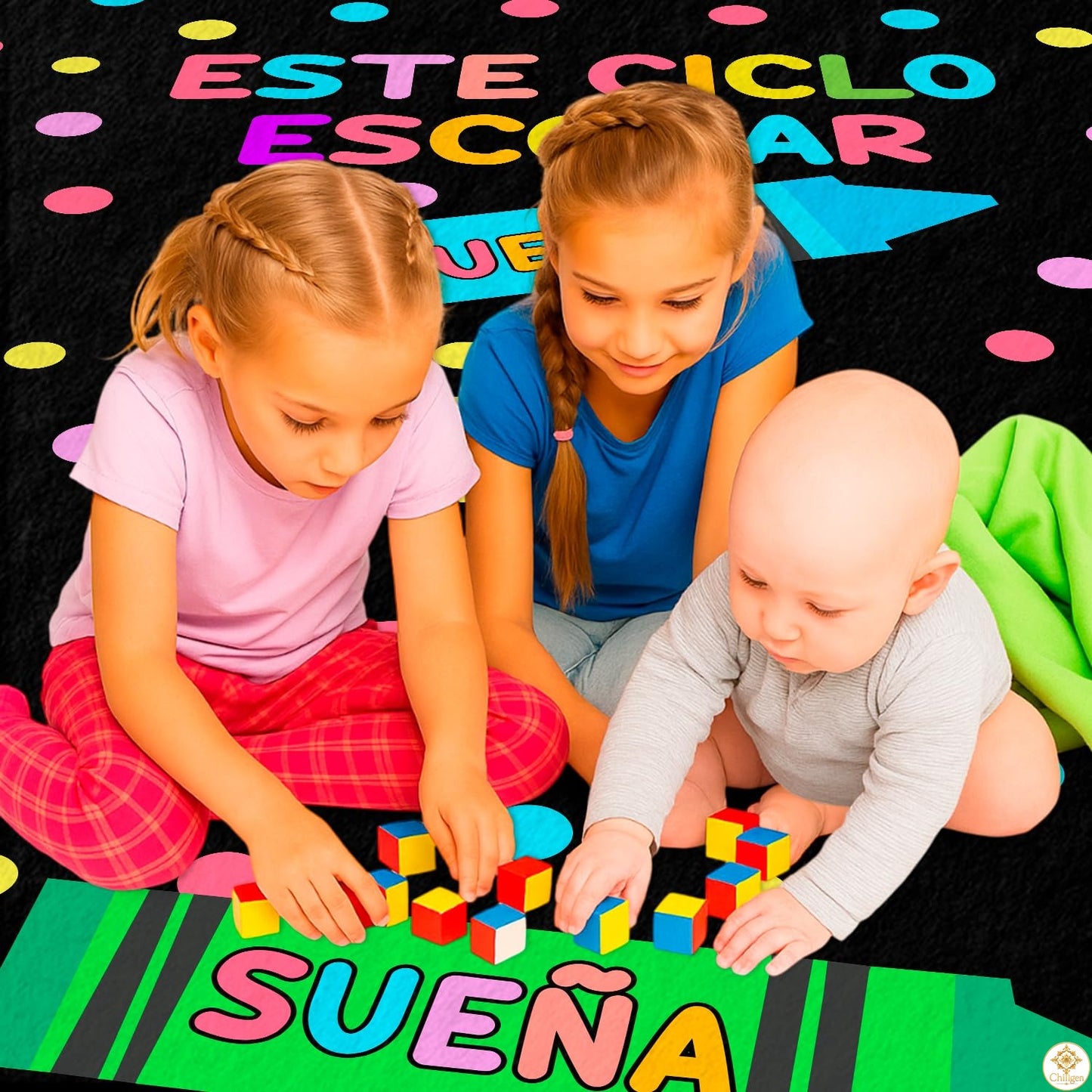 Custom ABC Spanish Educational Rug with Alphabet and Numbers