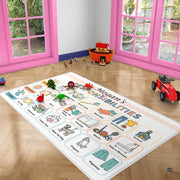 Chore chart area rug accentuating an educational play corner with delightful pastel icon cards. - thumbnail image 8 of 8