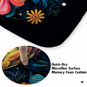 Close-up detail illustrating the colorful sea turtle shell, tropical flowers, and microfiber pile - thumbnail image 3 of 7