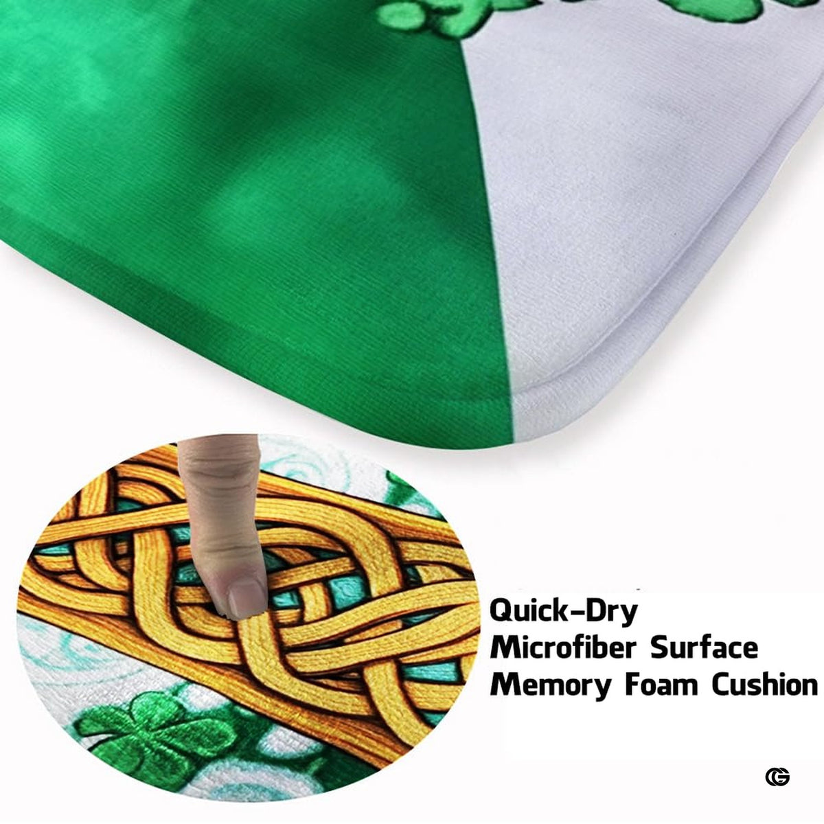 Soft low-pile microfiber fabric and foam cushioning detail of Celtic cross rug - image 3 of 8
