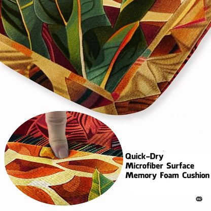 Infographic showing anti-slip dotted backing and stain resistance features - thumbnail image 4 of 7