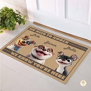 Personalized Dog Doormat with Custom Text and Non Slip Backing