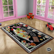 Custom Handprints Welcome Mat with Colorful Design and Text - Reading