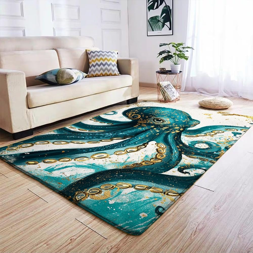 Custom Octopus Welcome Mat for Coastal Front Door