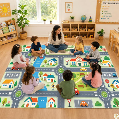 Custom Road Map Area Rug