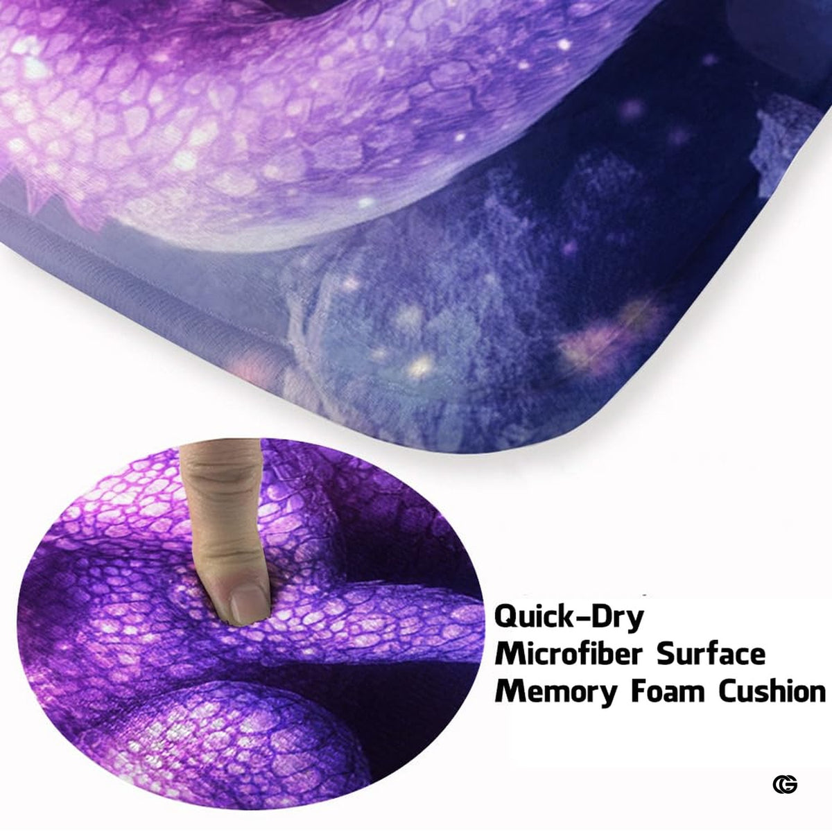 Close-up detail illustrating the dragon scales, stardust glow, and microfiber pile - image 3 of 7