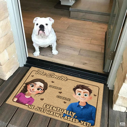 Personalized Family Couple Doormat, Custom Couple Husband Wife Doormat Gift, Outdoor Front Door Rug on Birthday, Christmas, Anniversaries, Valentine's Day for Him Her Woman (S5)