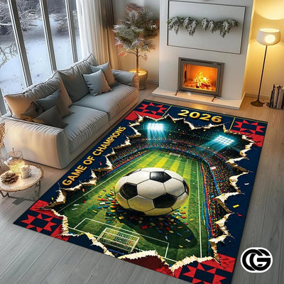 Personalized Soccer Welcome Mat with Family Name - D9