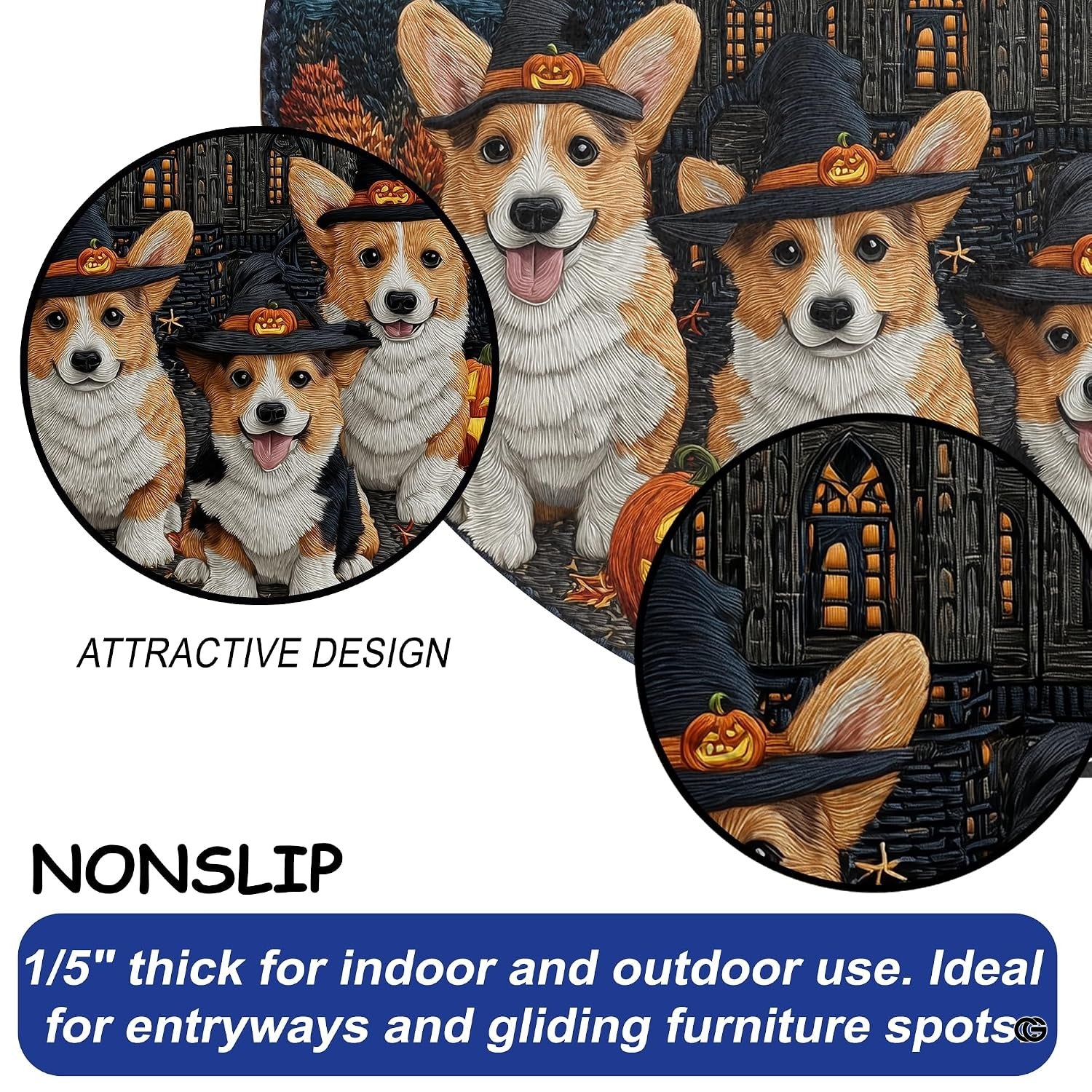 Custom Halloween 3D Optical Illusion Round Rug Skeleton Horror Area Rug (1, #7)