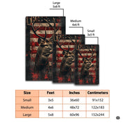 Dimension chart displaying size options for deer hunting area rug. - thumbnail image 2 of 7