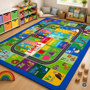 Custom Road Map Welcome Mat with Name and Streets - A3