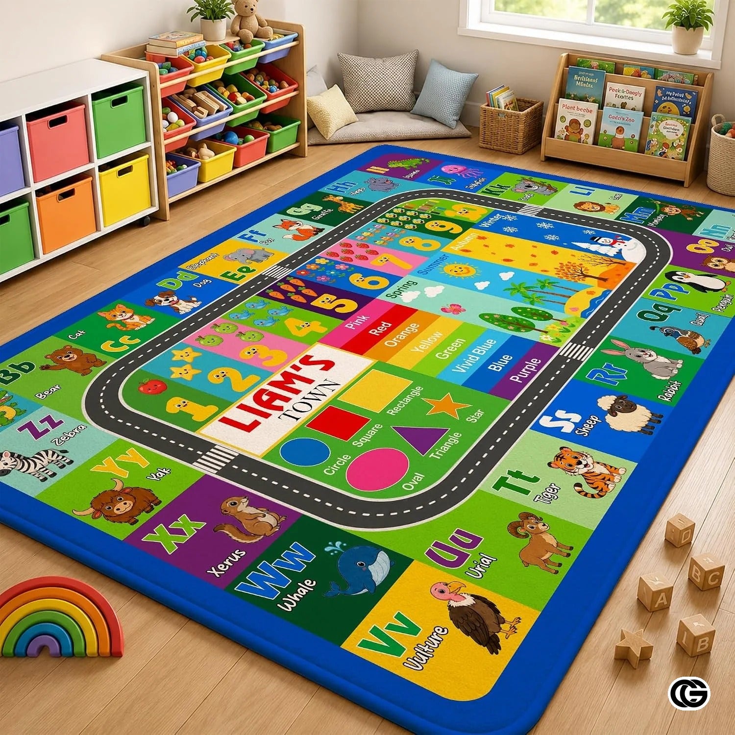 Custom Road Map Welcome Mat with Name and Streets - A3