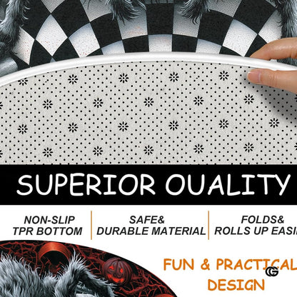 Custom Halloween 3D Effect Optical Illusion Spooky Round Rug (D7)
