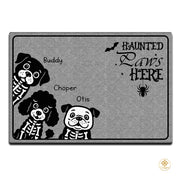 Custom Halloween Dog Doormat with Pumpkin and Bat - Style #4