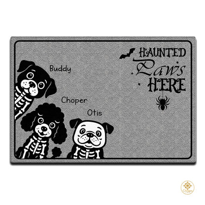 Custom Halloween Dog Doormat with Pumpkin and Bat - Style #4