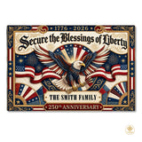 Custom Family Name Doormat with Patriotic Hunting Art