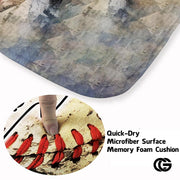 Custom Baseball Area Rug with Vintage Pattern and Non Slip Backing