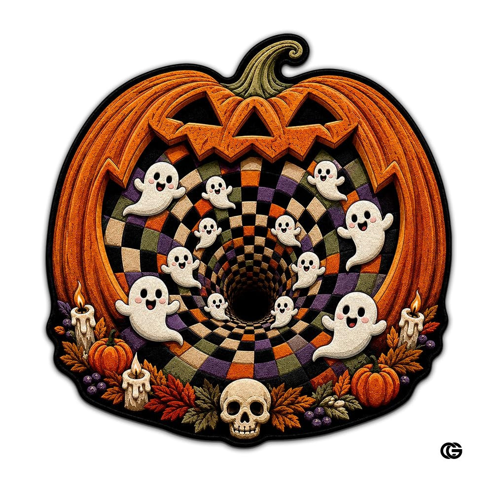 Personalized Halloween 3D Optical Illusion Shaped Rug (A04)
