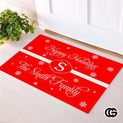 Personalized Christmas Doormat with Family Name and Address