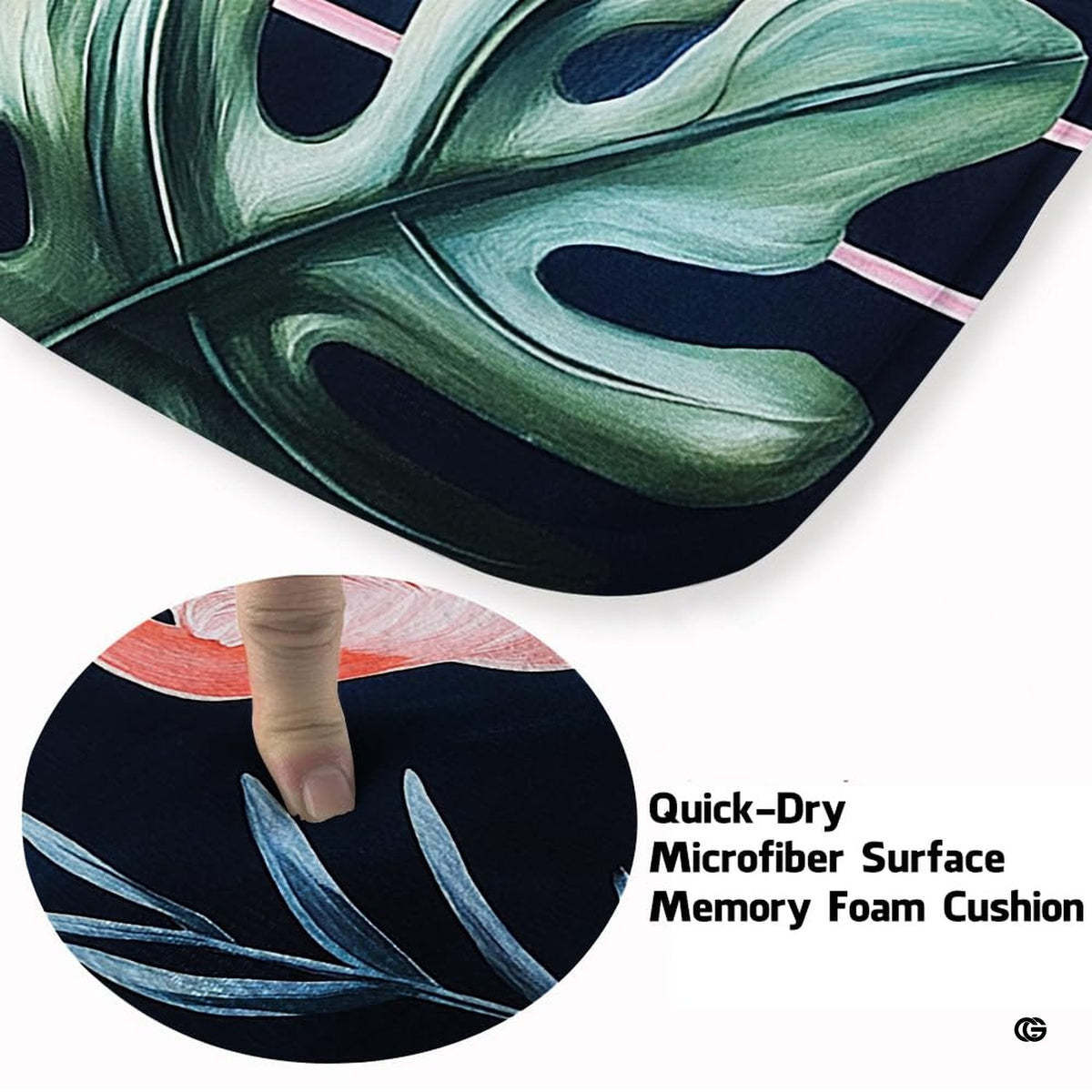 Top-down view of botanical wildlife rug design with vibrant flora