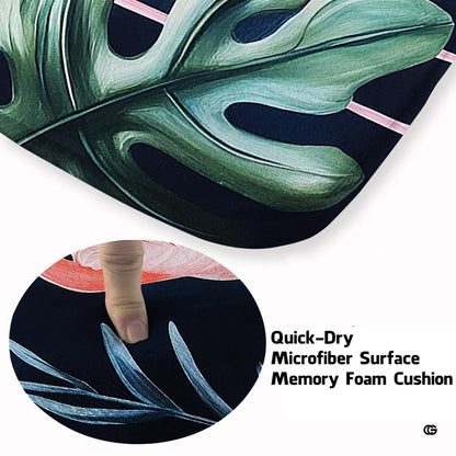 Top-down view of botanical wildlife rug design with vibrant flora - thumbnail image 4 of 7