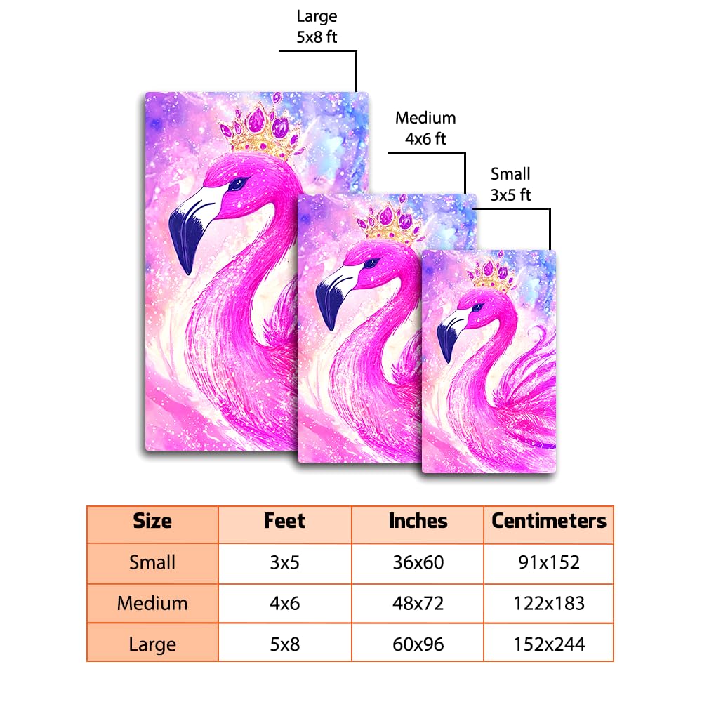Custom Flamingo Doormat with Pink Bird and Floral Detail