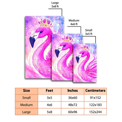 Custom Flamingo Doormat with Pink Bird and Floral Detail