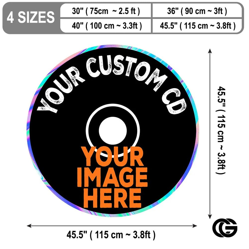 Personalized Vinyl Record Rug with Photo and Song Name