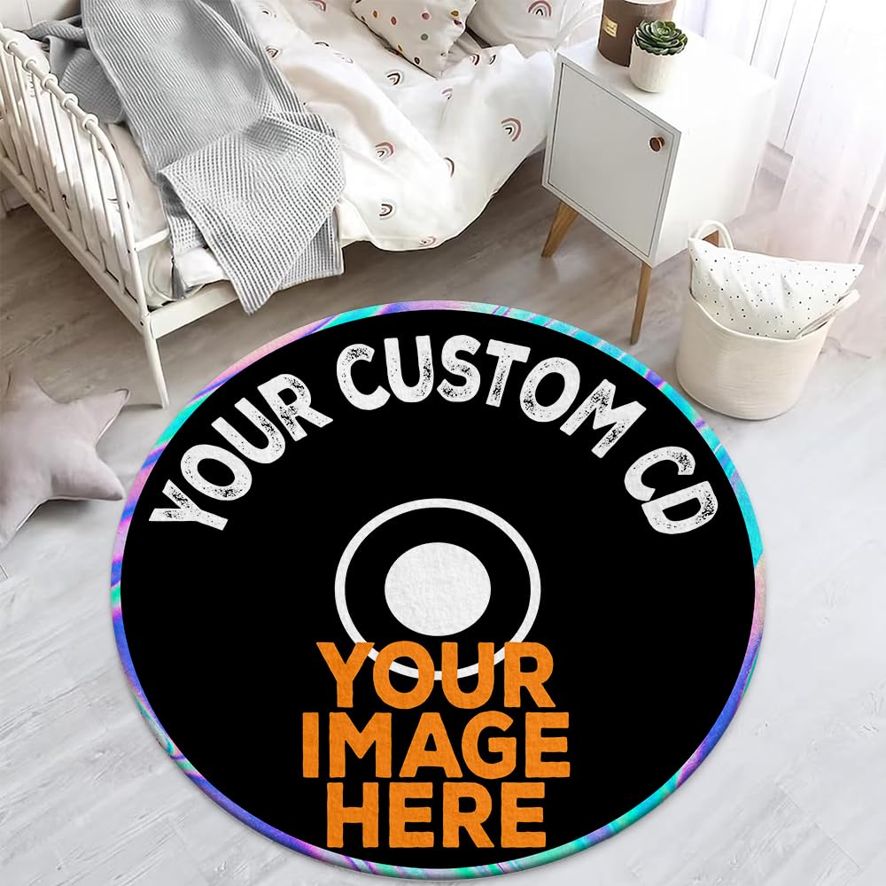 Personalized Vinyl Record Rug with Photo and Song Name