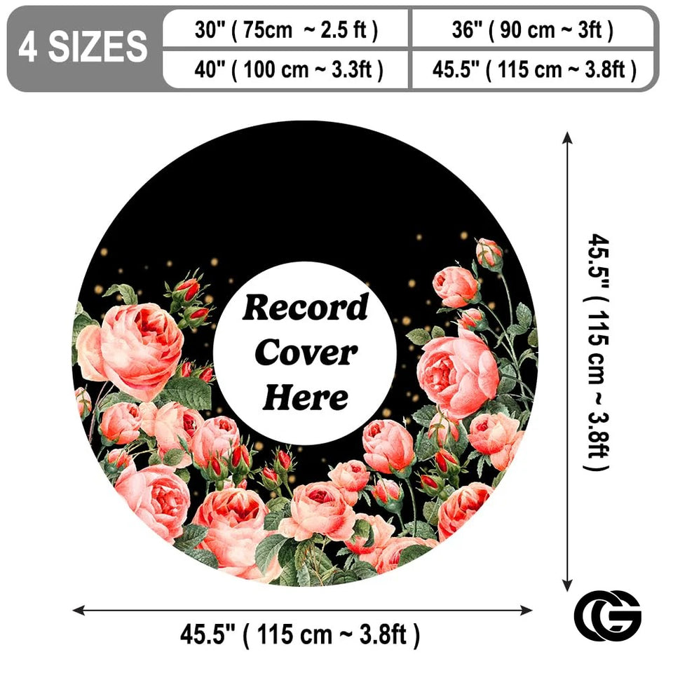 Personalized Vinyl Record Rug with Photo and Song Name