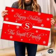 Personalized Christmas Doormat with Family Name and Address