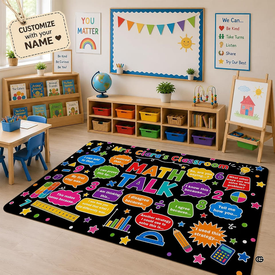 Arithmetic reasoning dialogue educator area rug - view 1