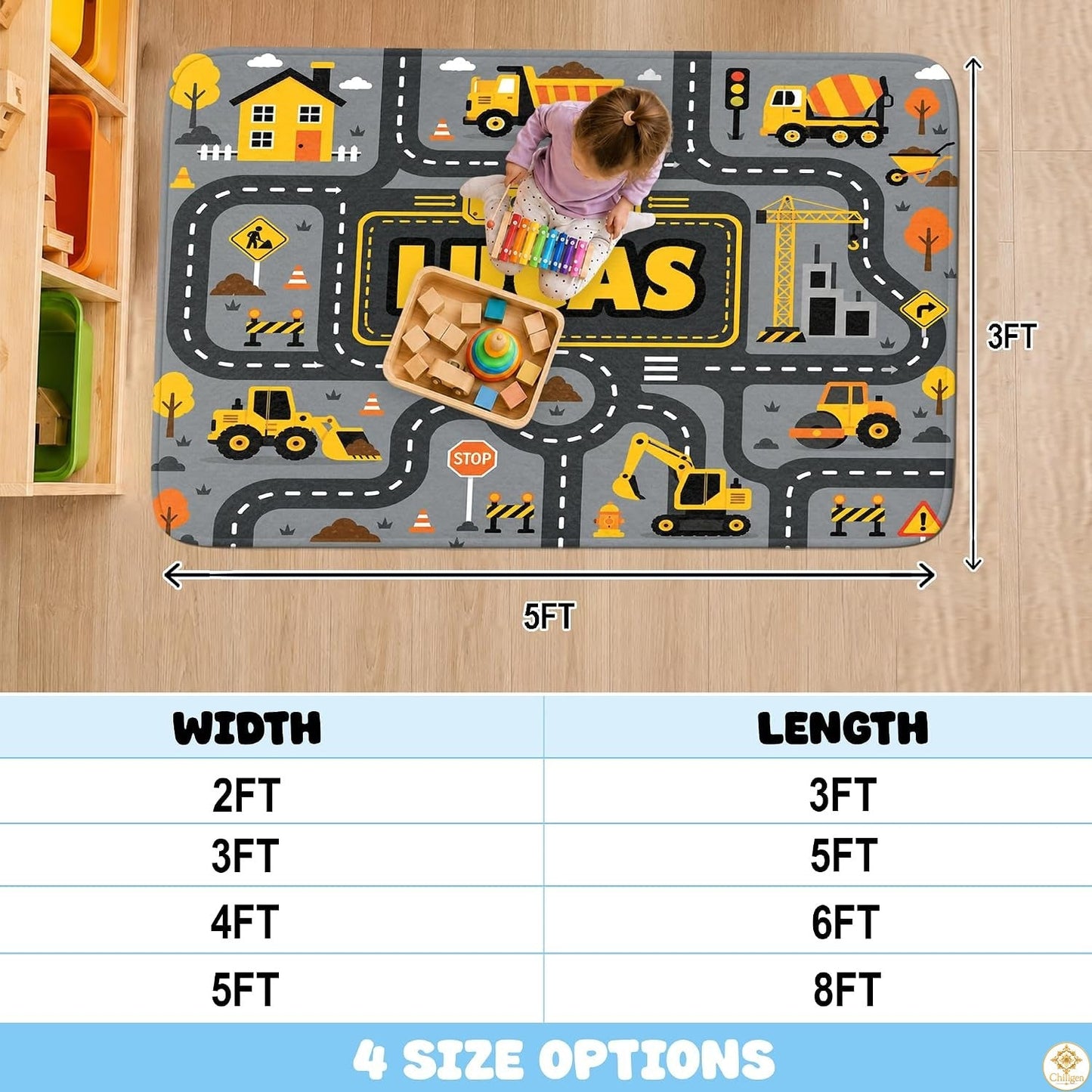 Custom Road Map Area Rug
