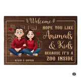 Personalized Family Couple Doormat, Custom Couple Husband Wife Doormat Gift, Outdoor Front Door Rug on Birthday, Christmas, Anniversaries, Valentine's Day for Him Her Woman (S2)
