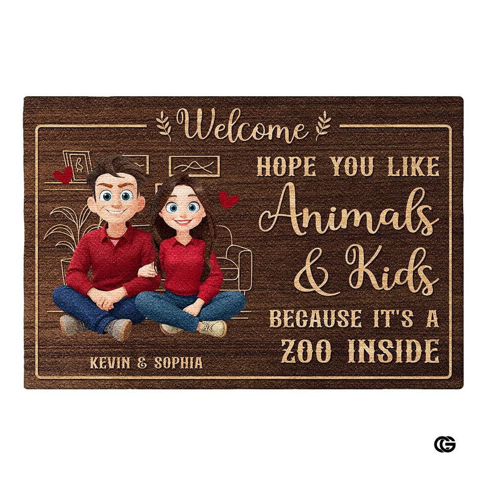 Personalized Family Couple Doormat, Custom Couple Husband Wife Doormat Gift, Outdoor Front Door Rug on Birthday, Christmas, Anniversaries, Valentine's Day for Him Her Woman (S2)