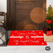Personalized Christmas Doormat with Family Name and Address