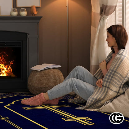Personalized Orthodox Christian Rug with Three-Bar Cross
