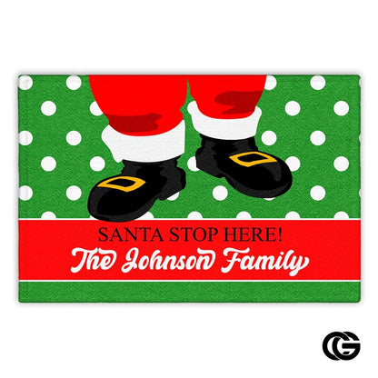 Personalized Christmas Doormat with Custom Family Name