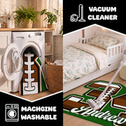 Personalized Football Shaped Rug, Non-Slip Washable Sport Carpet (A05)